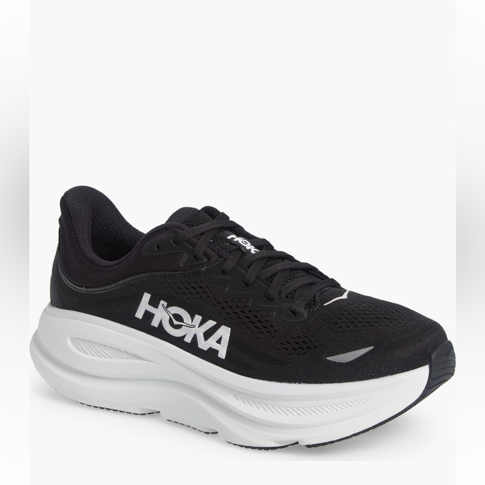Hoka Black and White Athletic Shoes